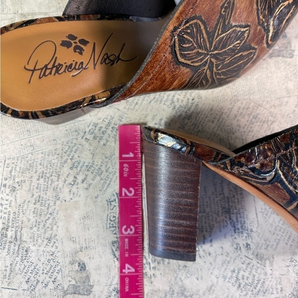 Patricia Nash Ruffina Mule Pumps, Chocolate - Gold tone colors - Picture 12 of 12